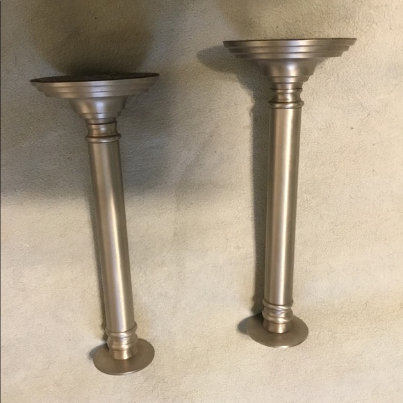 Pair of silver candle stick holders - Picture 2 of 3